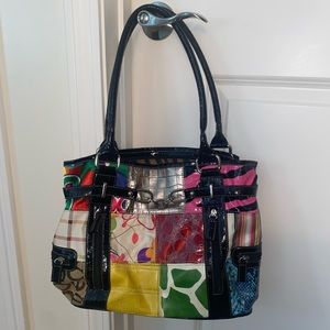 Colorful patchwork shoulder bag